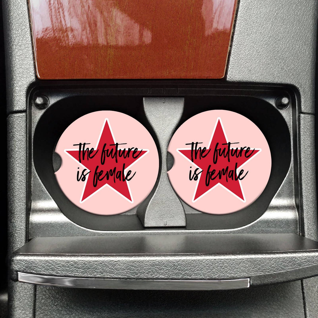 Mugsby - The Future Is Female Car Coasters