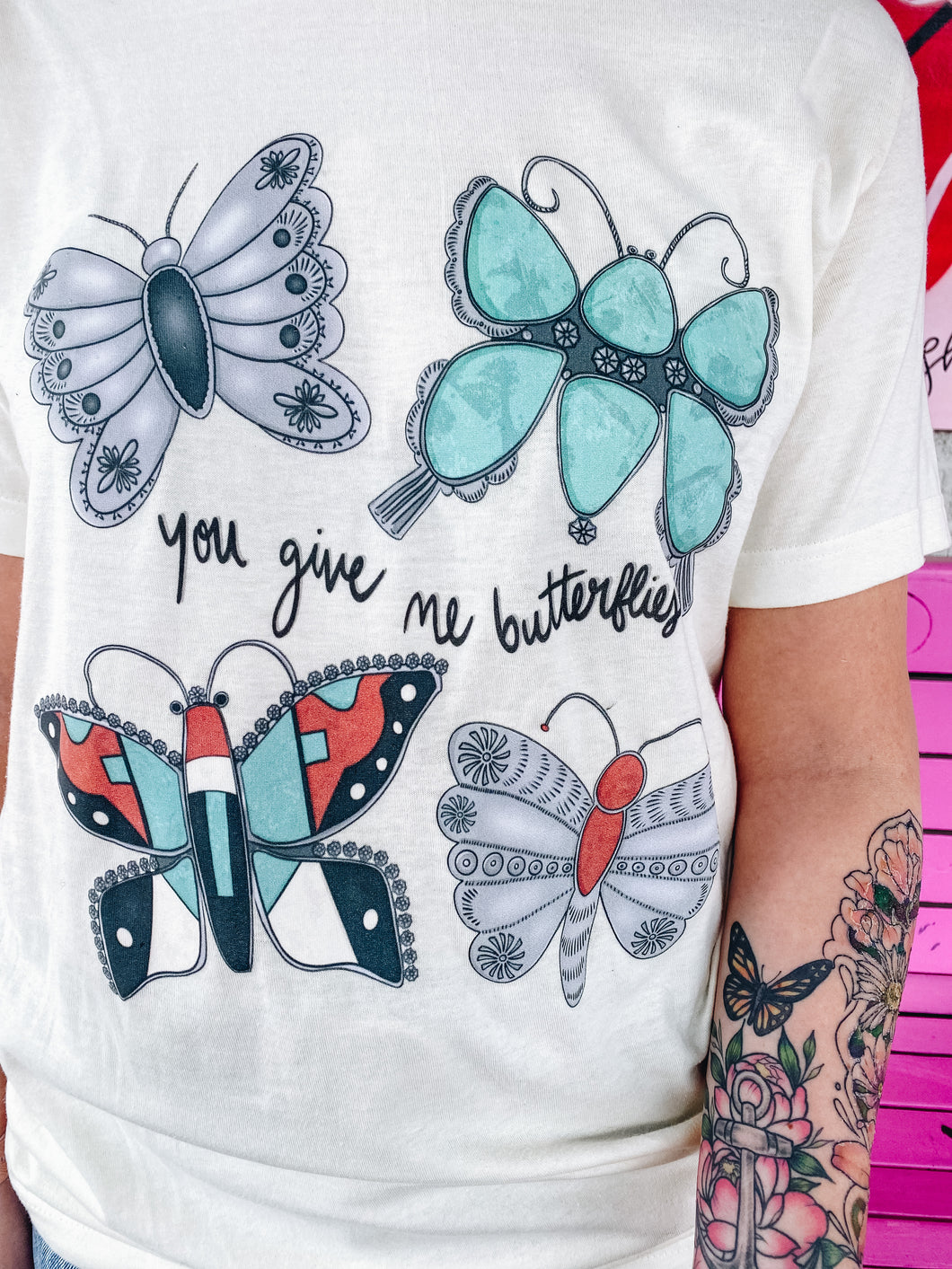 Butterfly Turquoise Tee