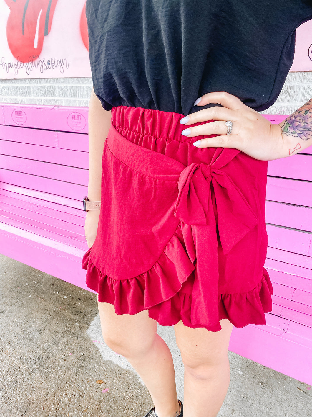 WP5562 Ruffled Mini Skort