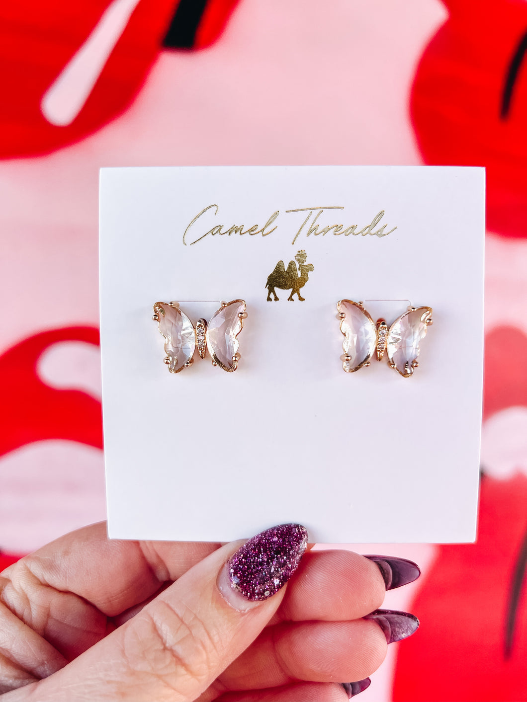 Camel Threads Gold Butterfly Earrings