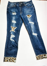 Load image into Gallery viewer, Denim with Leopard patches Hammer Jeans, 11
