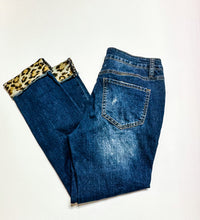 Load image into Gallery viewer, Denim with Leopard patches Hammer Jeans, 11
