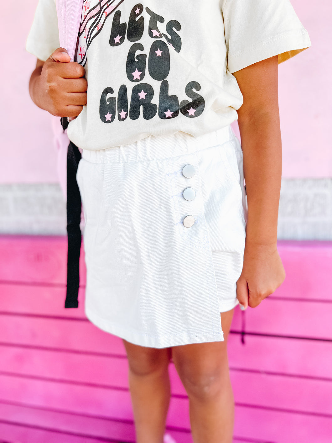 ppeppi - KIDS ELASTIC WAISTED DENIM SKORTS