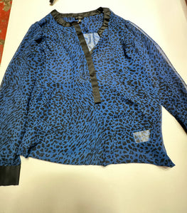 Blue Leopard Jessica Simpson Womens Top, Medium