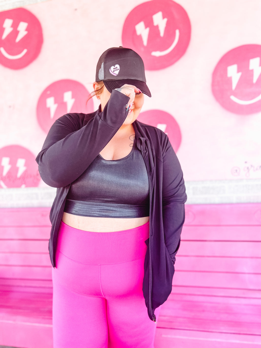 Plus size jacket deals with thumb holes