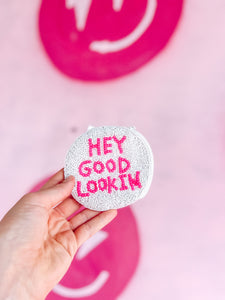 'Hey Good Lookin' Beaded Zip Pouch