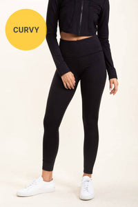 Mono B - GREEN - CURVY Essential Solid Leggings