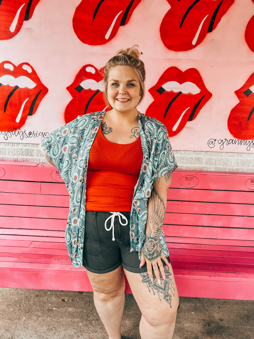 Blue floral Loft Kimono, One Size