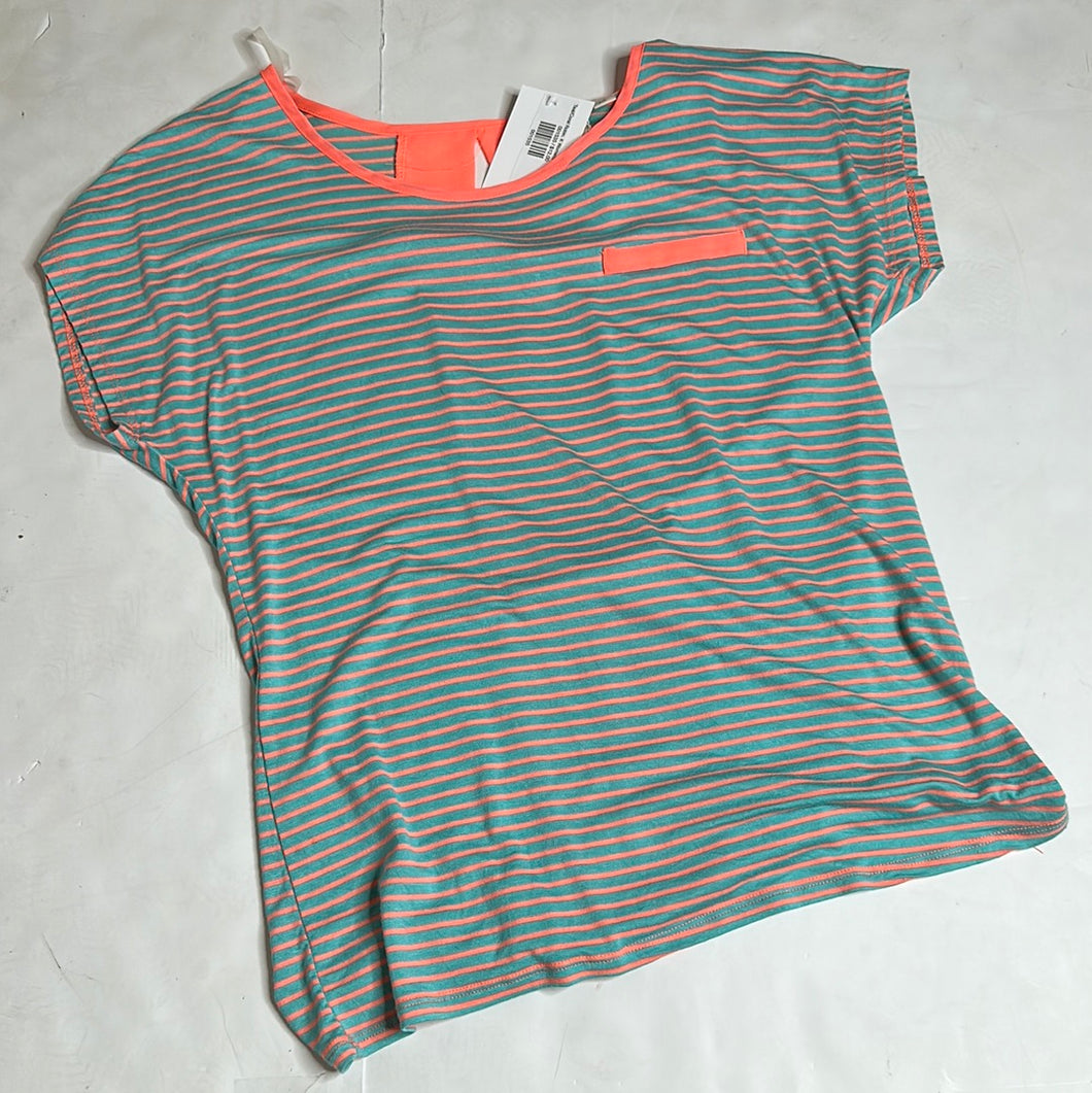 Teal/Coral Robin. K Womens Top, Medium