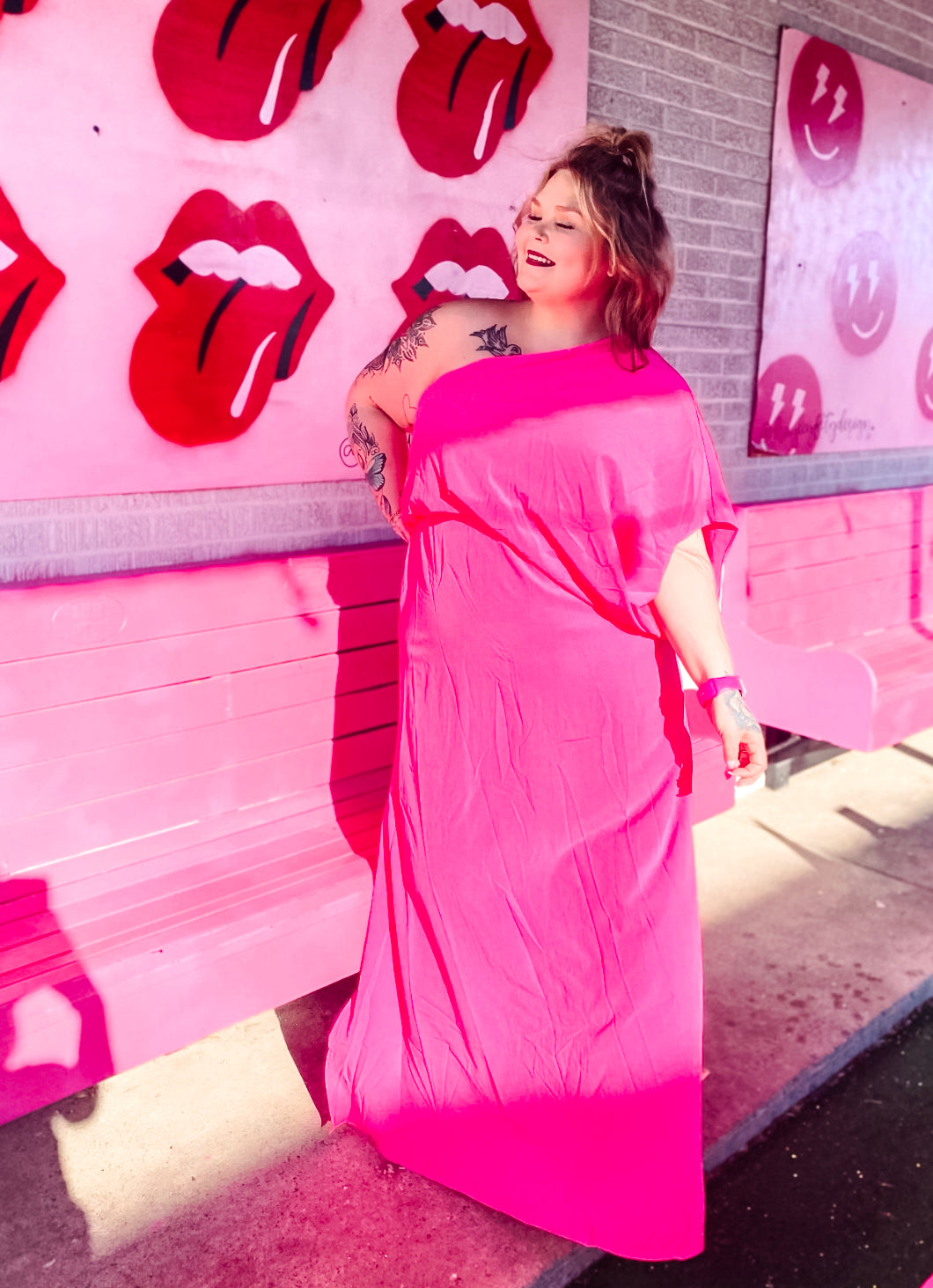 Main Strip - Front Slit Solid Maxi Dress