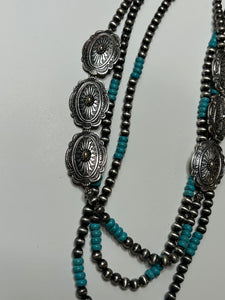 Turquoise/Silver Pink Bulldog Necklaces