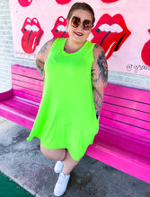 Load image into Gallery viewer, Rae Mode - Plus Size Sleeveless Neon Color  Swing Dress with pockets
