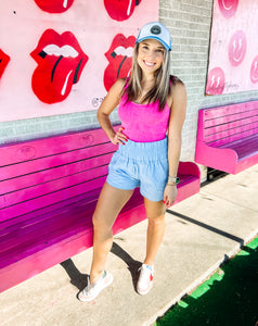 Smocked athletic shorts
