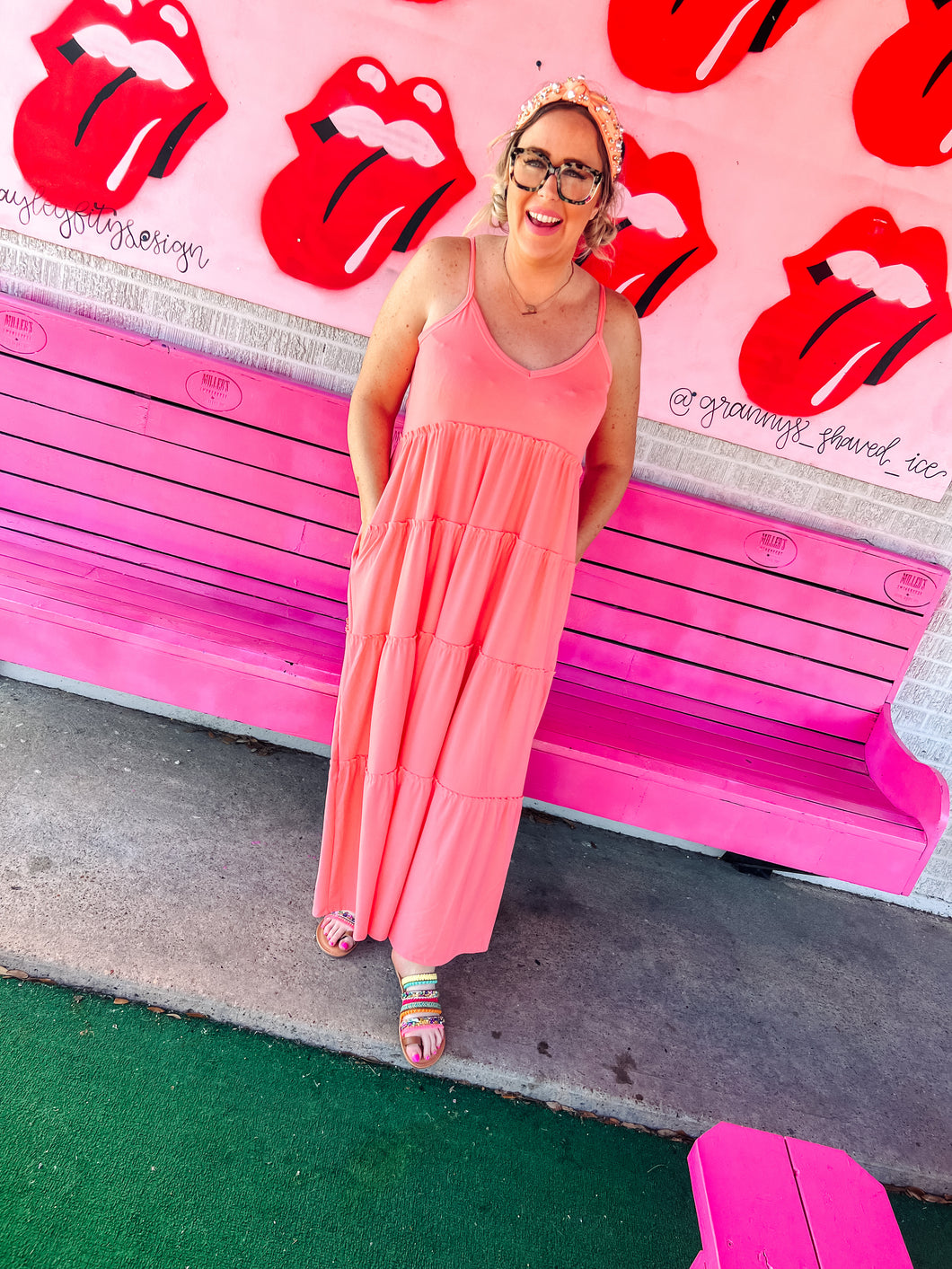Maxi ruffle cami dress
