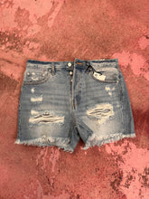 Load image into Gallery viewer, Zenana light wash distressed shorts

