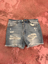 Load image into Gallery viewer, Zenana light wash distressed shorts
