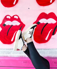 Load image into Gallery viewer, Black + Gold Star Sneakers
