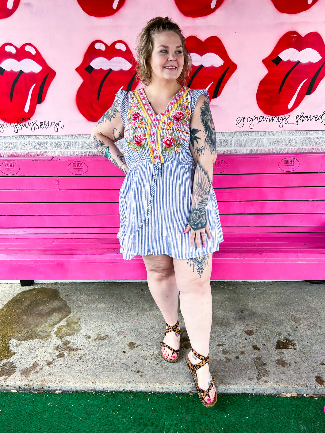 Stripes Savanna Jane Womens Dress, 1X