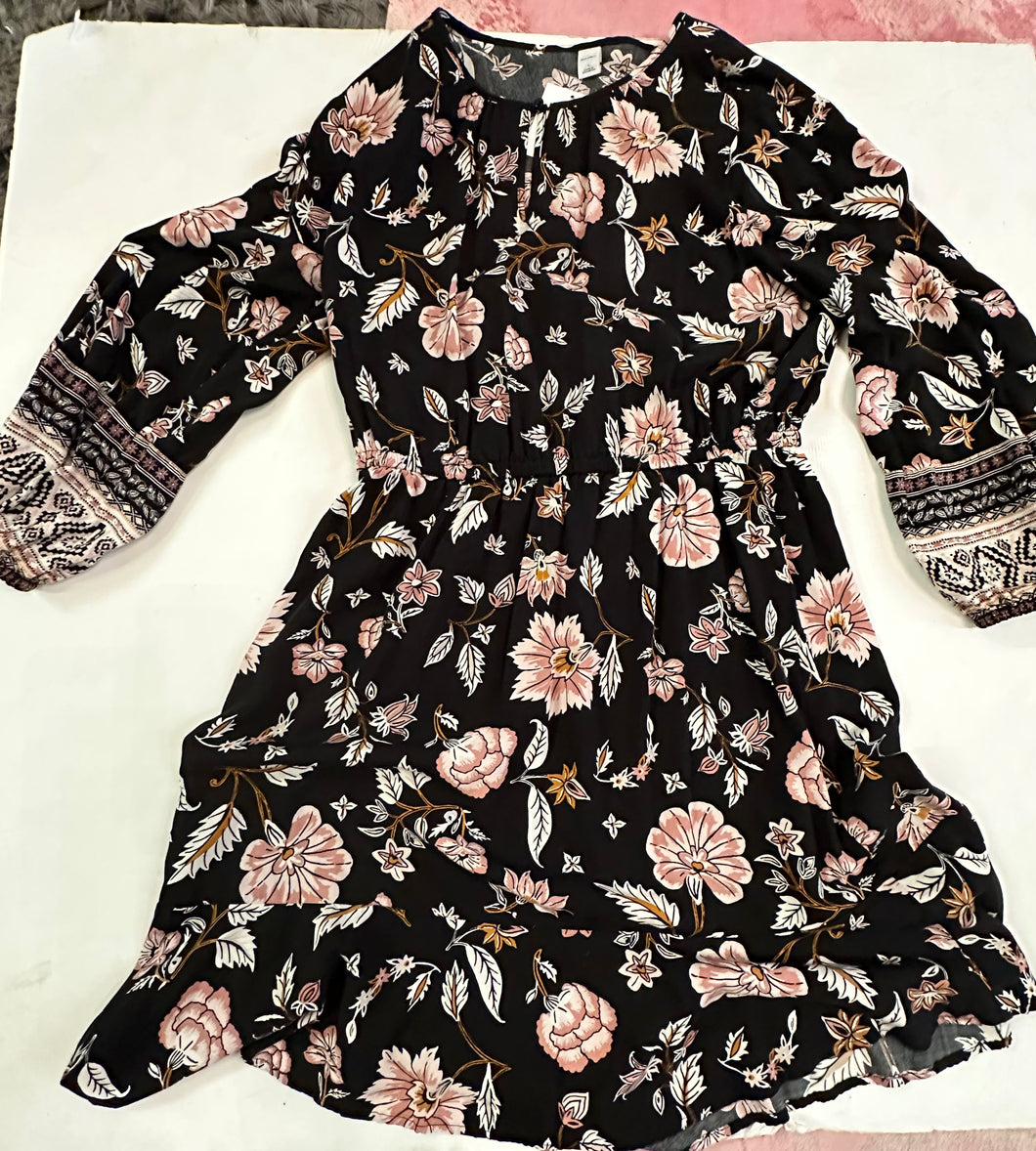 Black FLoral Old Navy Womens Dress, Large