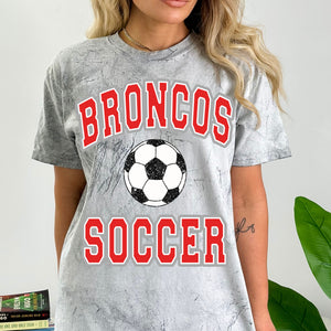 Soccer Mascot Faux Glitter Soccer Ball Mineral Wash Tee