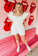 Load image into Gallery viewer, White ruffle romper
