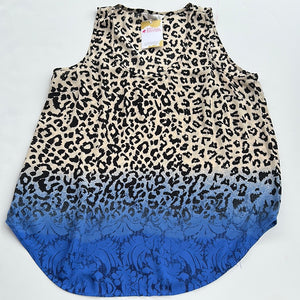 Blue Leopard Charming Charlie Womens Top, Medium