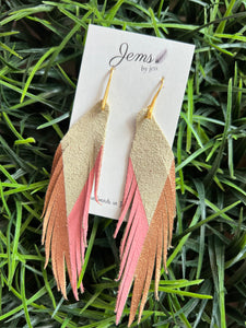 Jems by Jess Short Leather Feathers