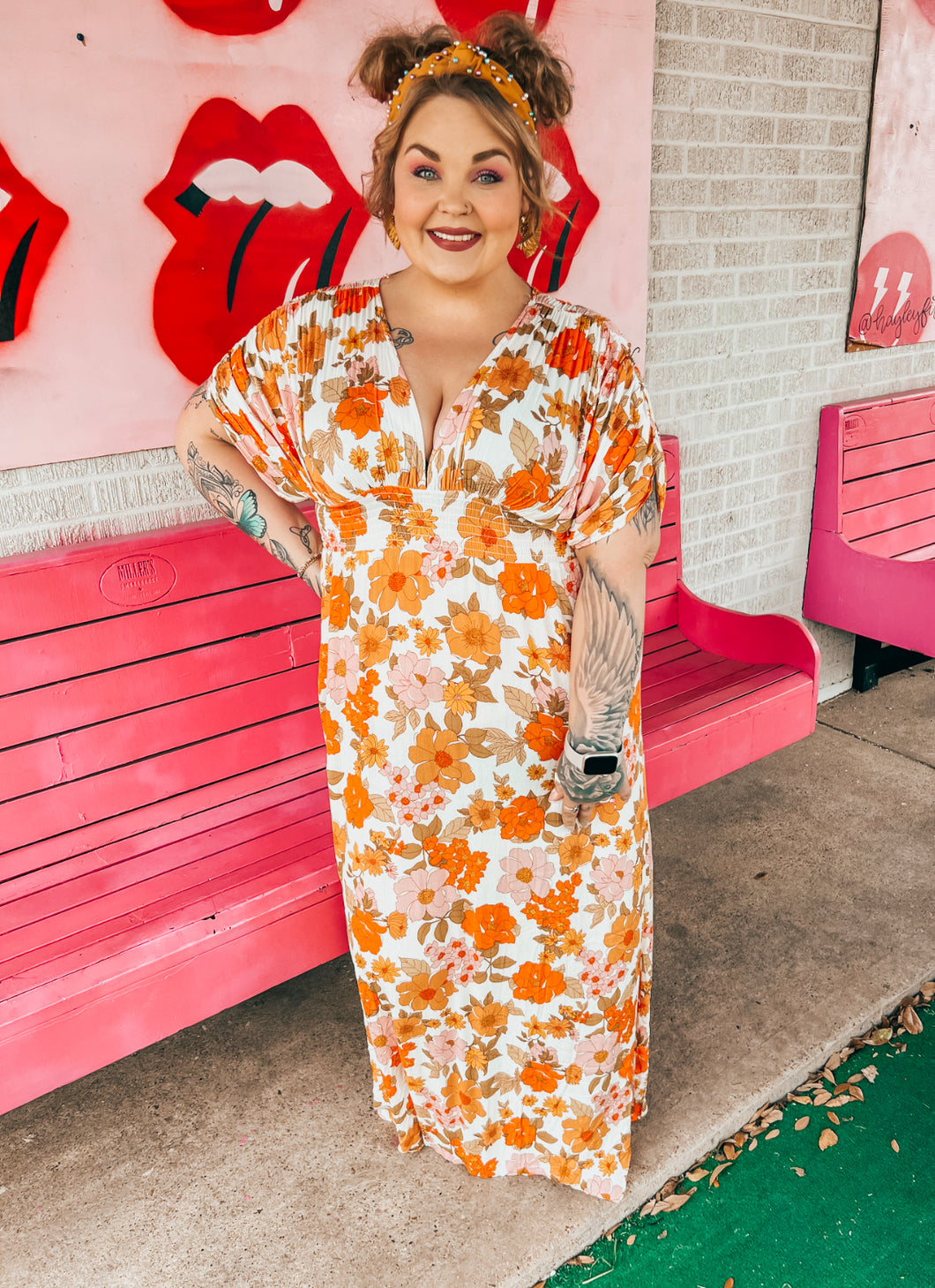 Boho floral maxi dress