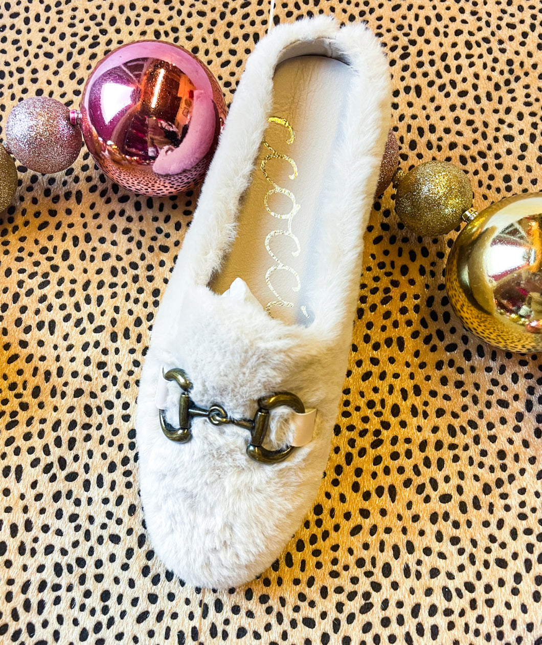Fur Mule Slides