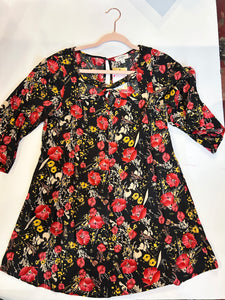 Black FLoral Umgee Womens Dress, Small