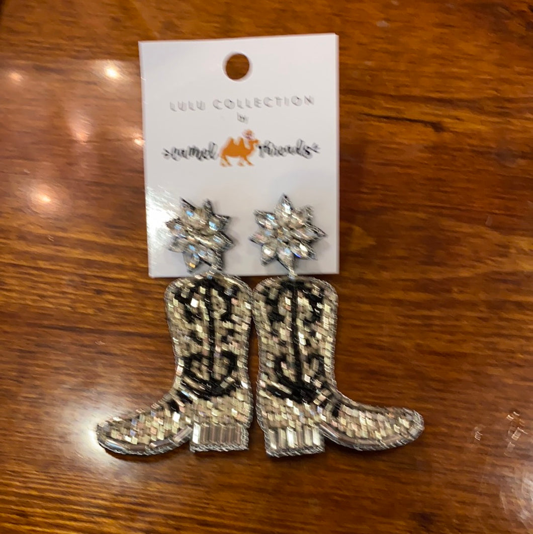 Camel Threads Boot Earrings