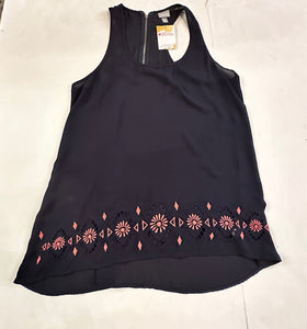 Navy vanity Womens Top, Large