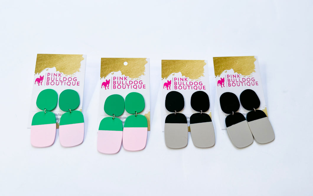 Metal Colorblock earrings