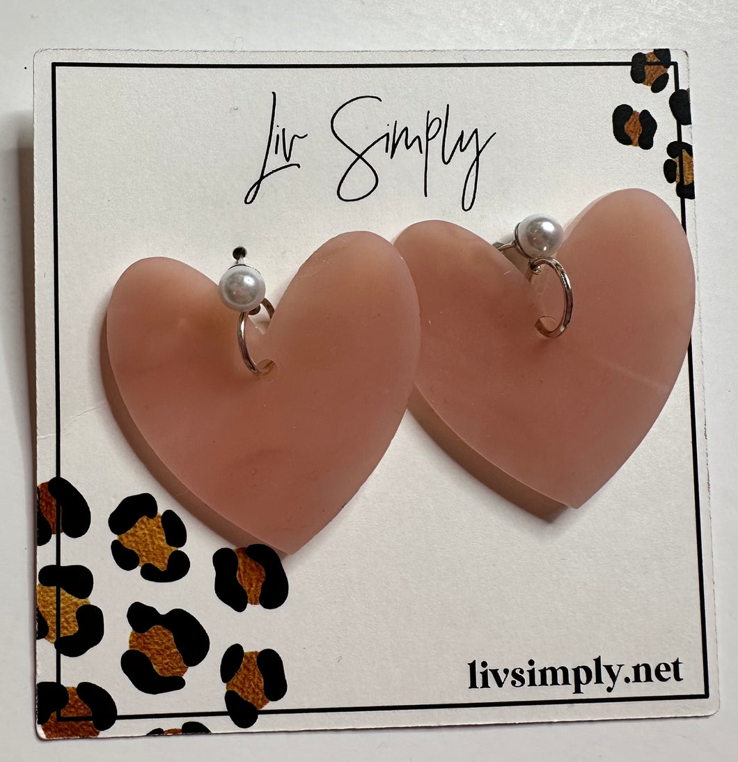 blush arcylic Liv Simply Earrings