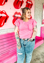 Load image into Gallery viewer, Mineral Wash Flutter Sleeve Pocket Tee
