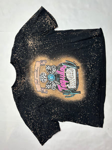 Black Pink Bulldog Womens Graphic Tee, 2XL