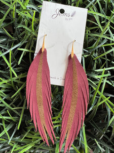 Jems by Jess Short Leather Feathers