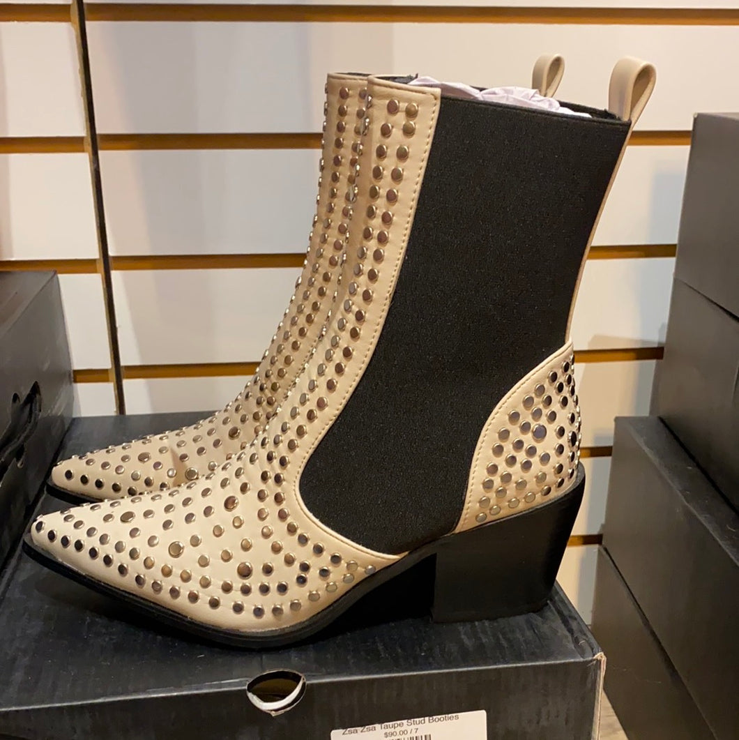Zsa Zsa Taupe Stud Booties
