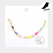 Load image into Gallery viewer, Color bead + gold anklet
