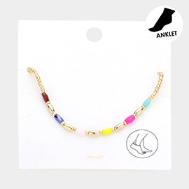 Color bead + gold anklet