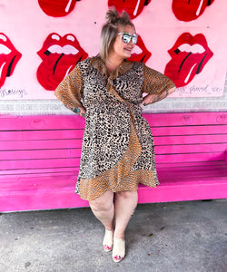Leopard Grace & Emma Womens Dress, 2XL