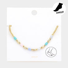 Load image into Gallery viewer, Color bead + gold anklet
