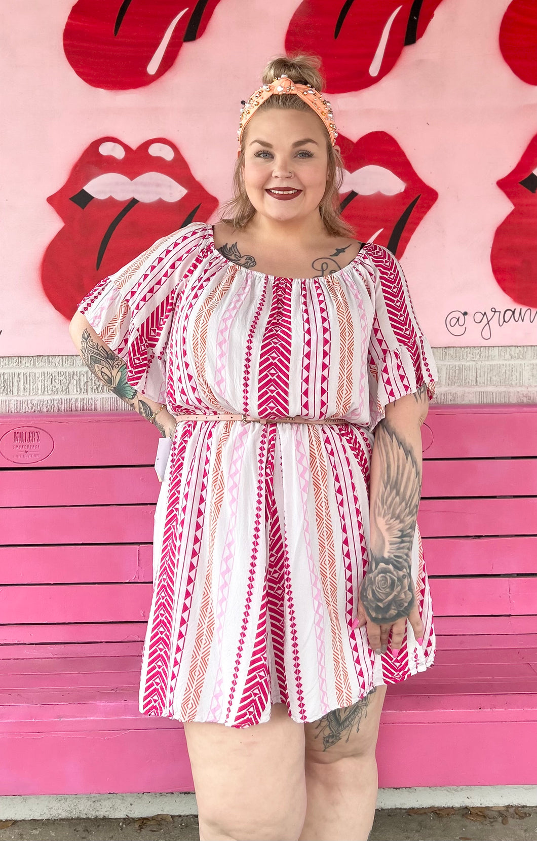 Pink Emory Wonder Womens Dress, 3XL