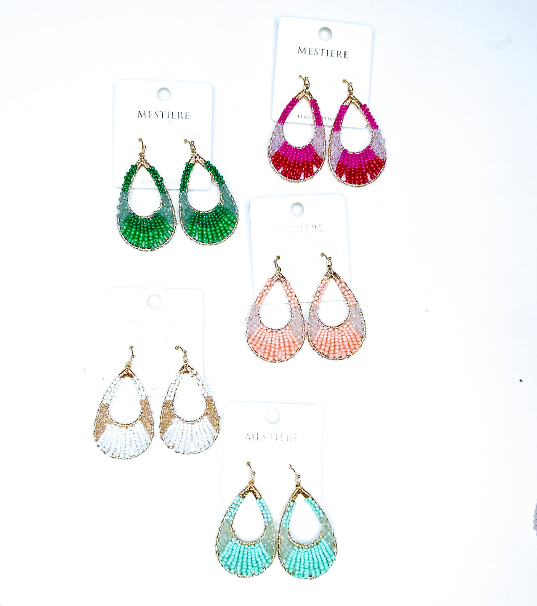 Beaded teardrop earrings