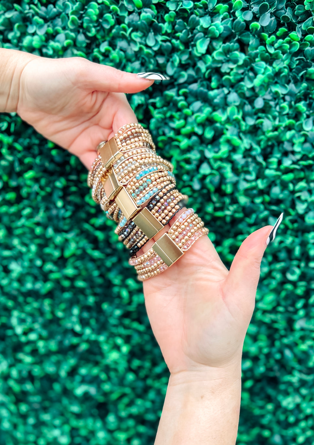 Metal Clasp beaded layer bracelet