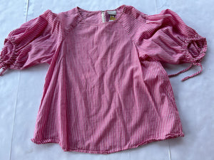 pink stripe Ava and viv Womens Top, Medium