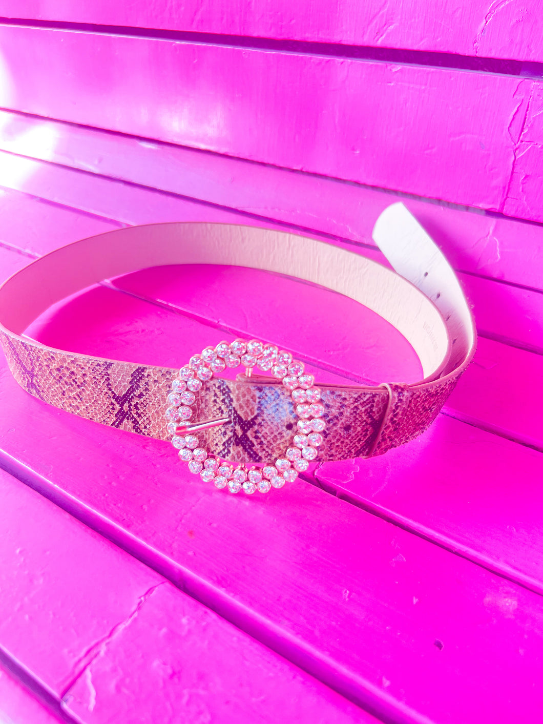 Snakeskin Pink Bulldog Belt, Regular