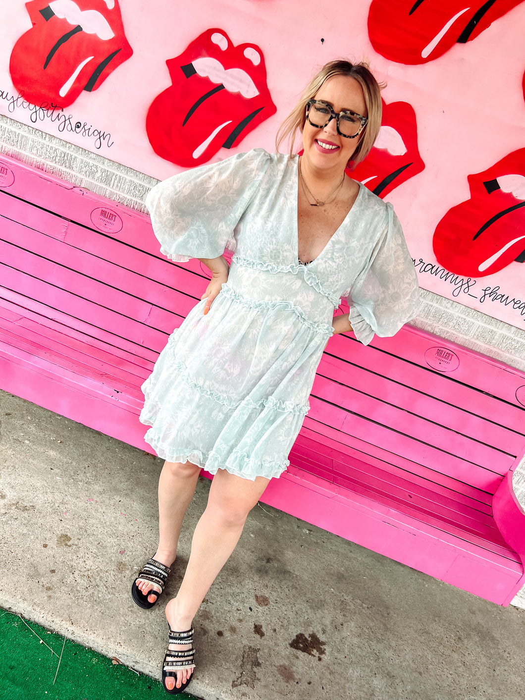 Blue Floral Blue B Womens Dress, Large