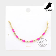 Load image into Gallery viewer, Color bead + gold anklet
