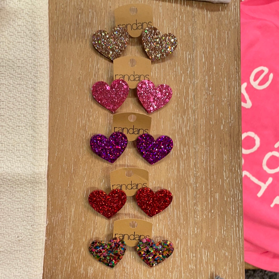 XL Single Heart Acrylic Studs